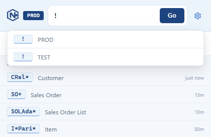 BC Navigator environment switch – navigate to TEST or PROD environment